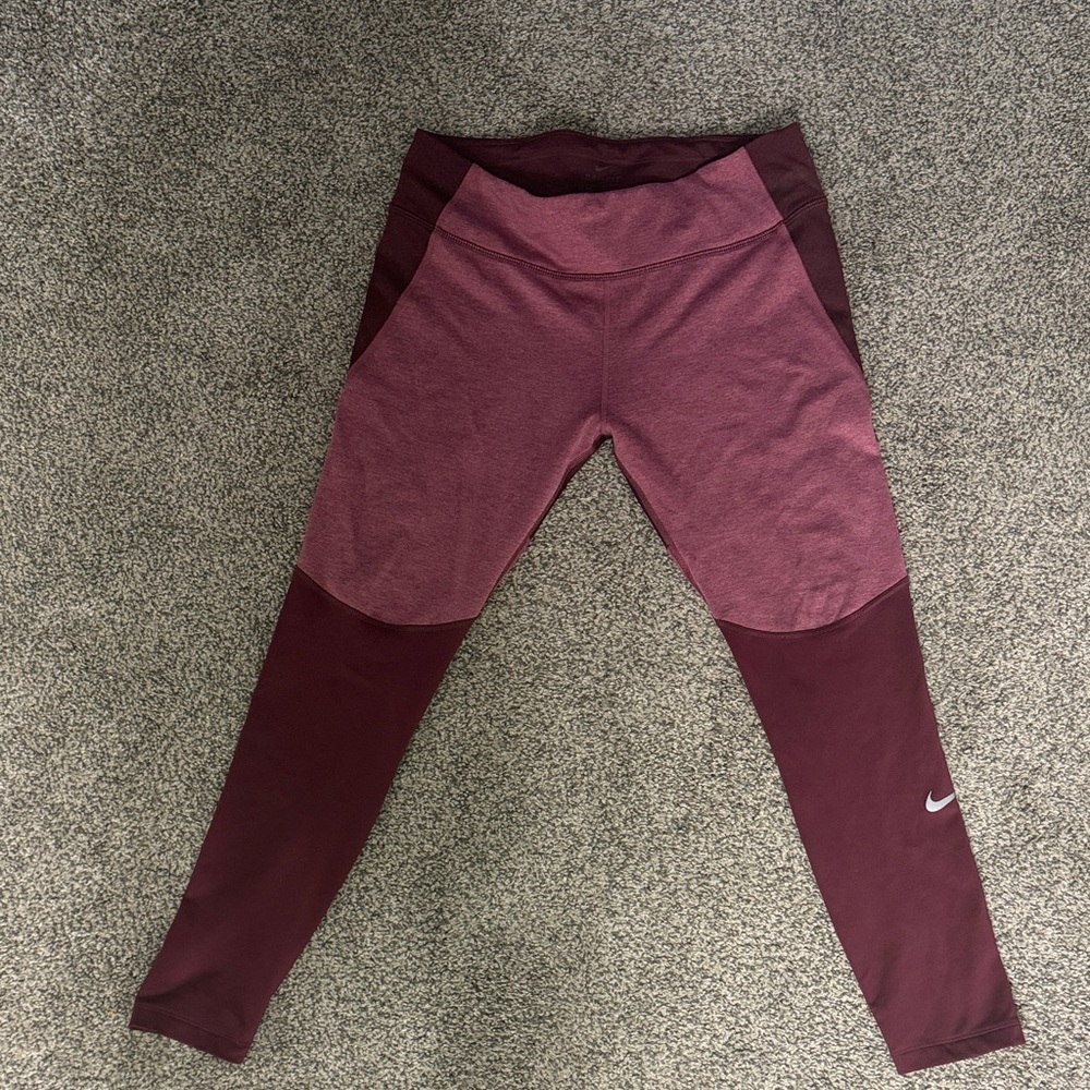 Nike women’s Burgundy and Pink Leggings